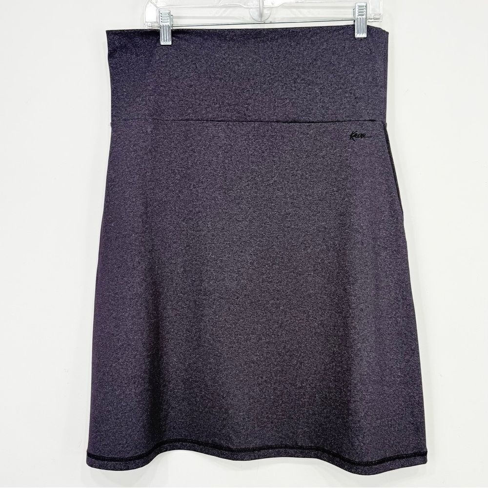 Kavu Purple Stretch Jersey A Line Athleisure Casual Performance Knit Skirt